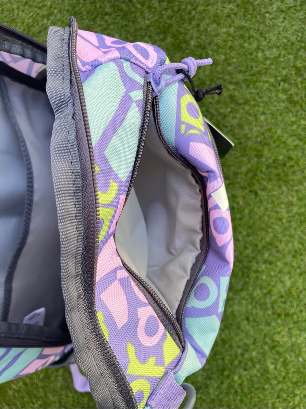 adidas Multicolor Logo Backpack in Purple, Mint & Lime - Picture 8 of 16